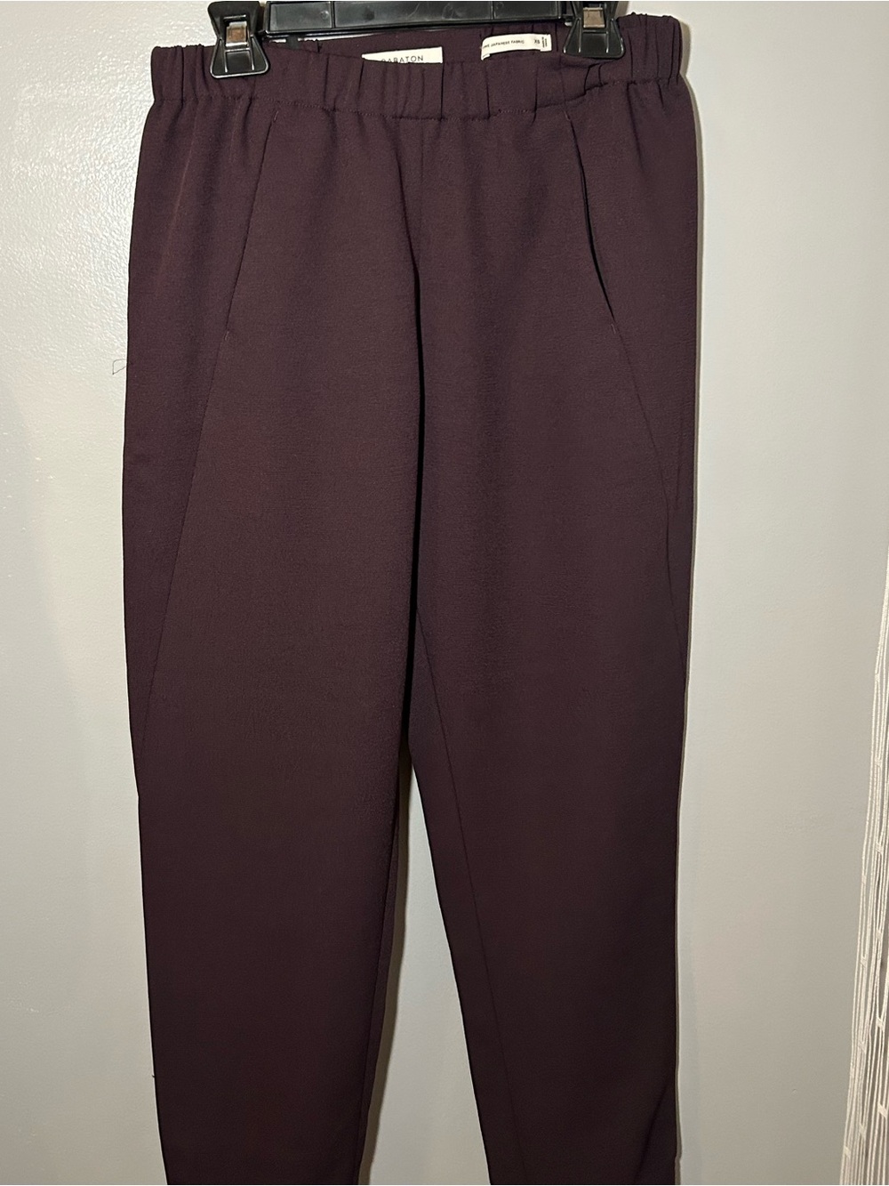 BABATON women’s  Elastic Waist Dark Purple Dress Pants